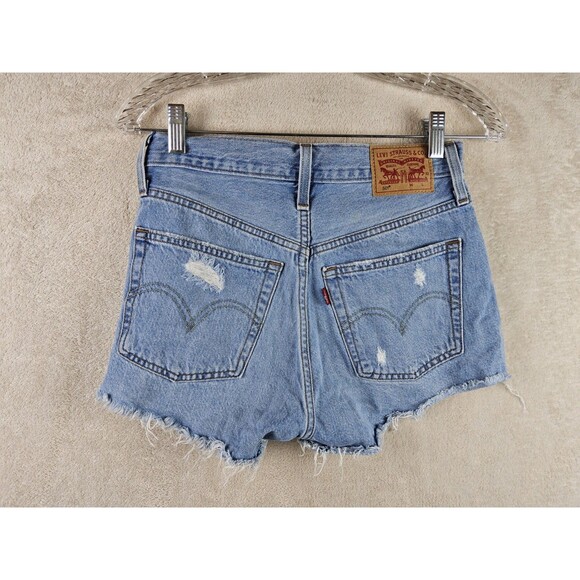 Levi's 501 Women's Distressed Denim Cut Off Jean Shorts Size 25 - Picture 3 of 3